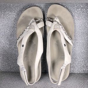 Merrell Silver Birch Leather Braided Slingback Outdoor Thong Sandals Shoes Sz 9